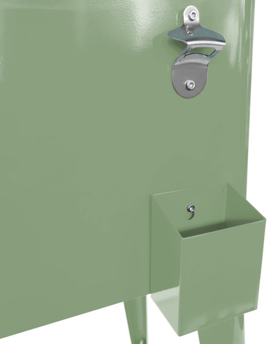 AXI Retro Cooler Vert - Glacière avec couvercle amovible et décapsuleur - Avec 2 roues et un frein - Capacité de 76 L