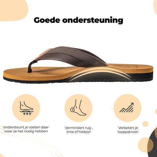 Pantoufles Homme - Sandales - Marron - Taille 46 - Comfeet