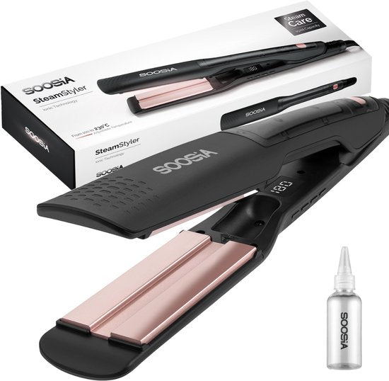 Soosia SteamStyler - Fer à lisser et à friser à vapeur - Technologie vapeur - Réglable de 100°C à 230°C