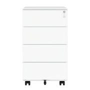 JOYFURNOS Armoire d'archivage mobile blanc nuage, 4 tiroirs, verrouillable, 39 x 45 x 69,3 cm