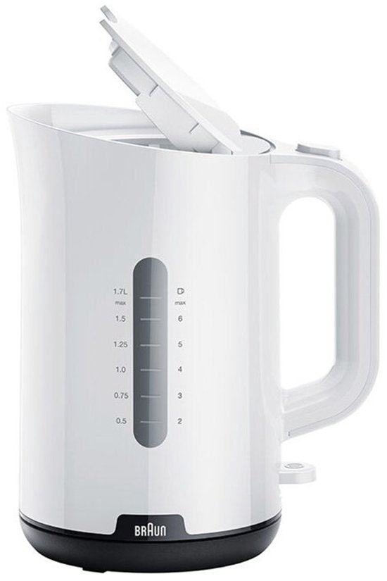 Bouilloire électrique Braun WK1100 2200 W, noir et blanc, en plastique, 2200 W, 1,7 L