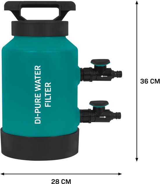 VONROC DI Filtre à eau pure - Filtre de déionisation - eau osmosée alternative - Inclus 4.5L de résine de lit de mélange, compteur TDS, tuyau et raccords
