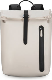 Sac à dos Pathsail Rolltop - 13,5 L - 15,6 pouces - Beige - Hydrofuge - Boucle métallique - Compartiment pour ordinateur portable