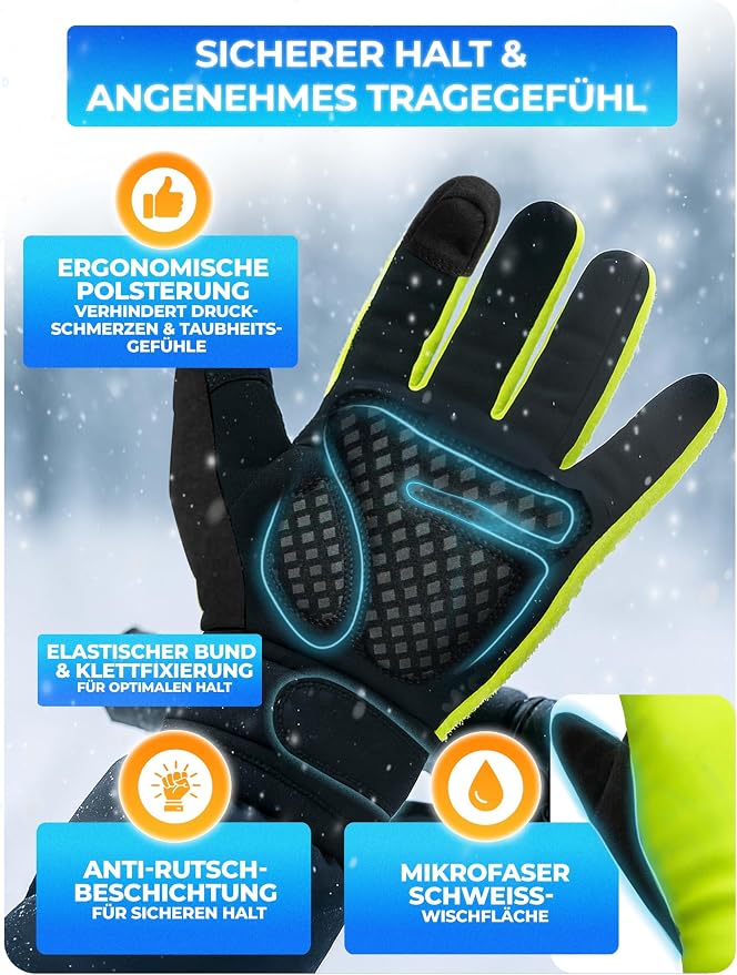 Gants d'hiver MIVELO – 3M Thinsulate – Imperméables et coupe-vent – Compatibles avec les écrans tactiles