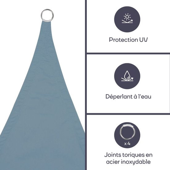 Perel Toile d'ombrage, hydrofuge, 3,6 x 3,6 m, 160 g/m², polyester, carré, gris clair