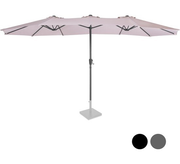 VONROC Premium Parasol Iseo - 460x270cm - Parasol double - Durable - Toile résistante aux UV - Beige - Housse de protection incluse