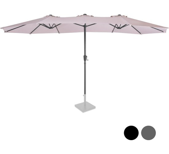 VONROC Premium Parasol Iseo - 460x270cm - Parasol double - Durable - Toile résistante aux UV - Beige - Housse de protection incluse