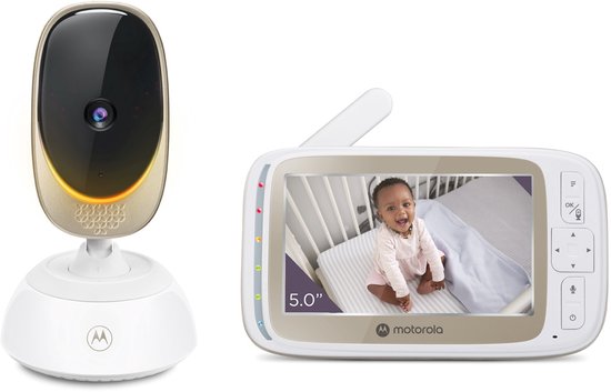 Écoute-bébé Motorola VM85 Connect avec écran 5 pouces, Wi-Fi, blanc