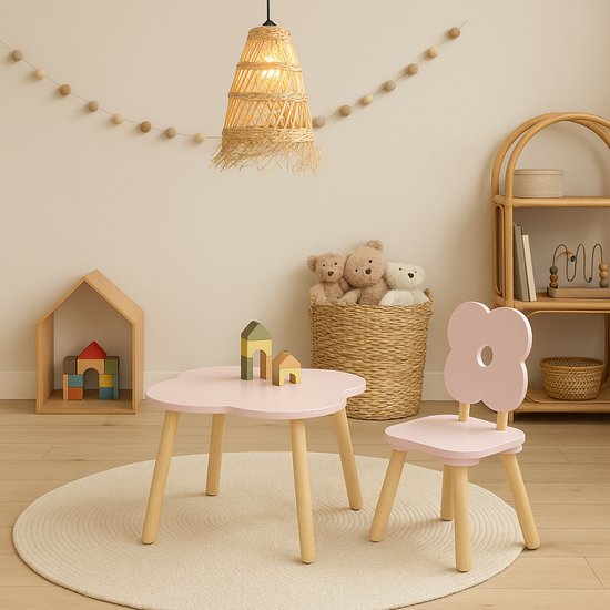 Chaise haute Atmosphera Kids « Fleur » - 27 x 27 x 48 cm - Rose