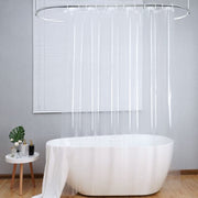 Loti Living Rideau de douche anti-moisissure - Transparent - Anneaux inclus - Imperméable - PEVA - Rideau de douche 180x200 cm