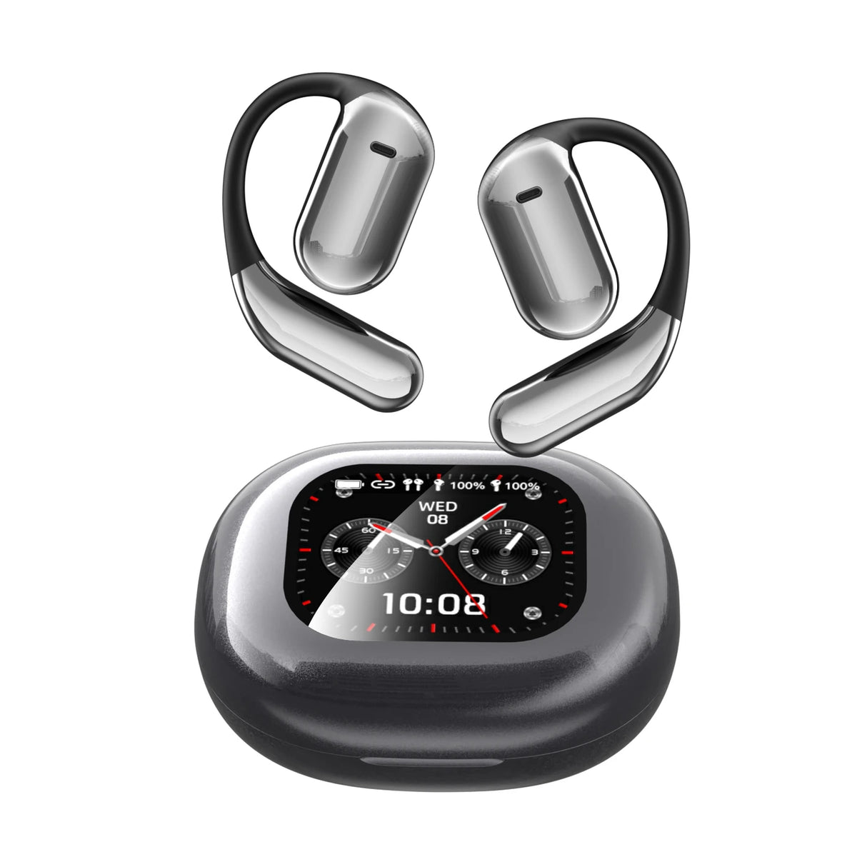 Écouteurs de traduction FITTEK YYK Q16 Pro AI - Gris argenté - Bluetooth 5.4, ANC, autonomie de 40 h