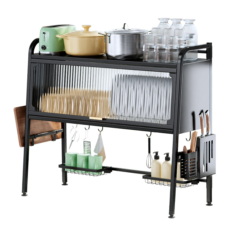 COOKER KING Étagère de cuisine, égouttoir, étagère de rangement pour plan de travail et évier, porte-vaisselle, porte-couteaux, porte-planche à découper, version améliorée, 95 cm