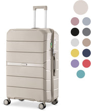 SKYCASES Urban Adventurer - Grande valise de voyage - Serrure à combinaison - 49 x 30 x 75 cm - 110 L - Grande valise à roulettes XL - Roulettes Spinner et cadenas - Beige