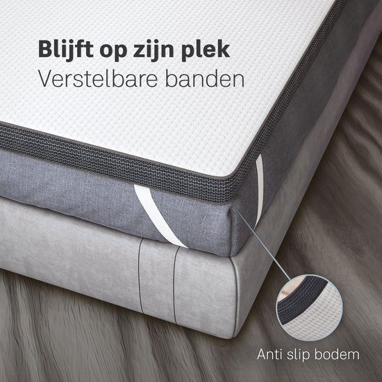 CozySense® Topper 140x200 - Surmatelas - Matelas de pont - Mousse à mémoire de forme avec gel réfrigérant - CertiPUR® - Fermeté - 8 CM - Housse lavable