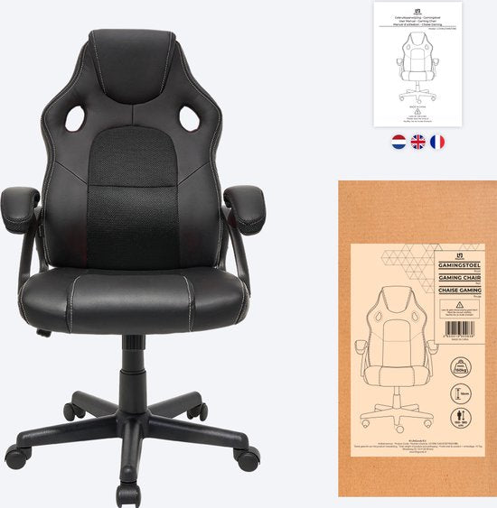 Chaise de jeu - LifeGoods - Réglable - Cuir synthétique - Noir