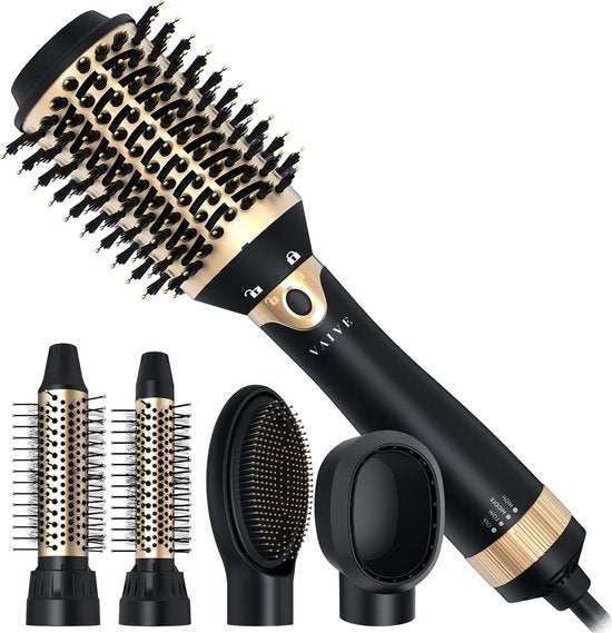 VAIVE Brosse à cheveux avec 5 accessoires - Brosse à cheveux et à boucles - Brosse à boucles/brosse à cheveux - Brosse ronde - Brosse à coiffer