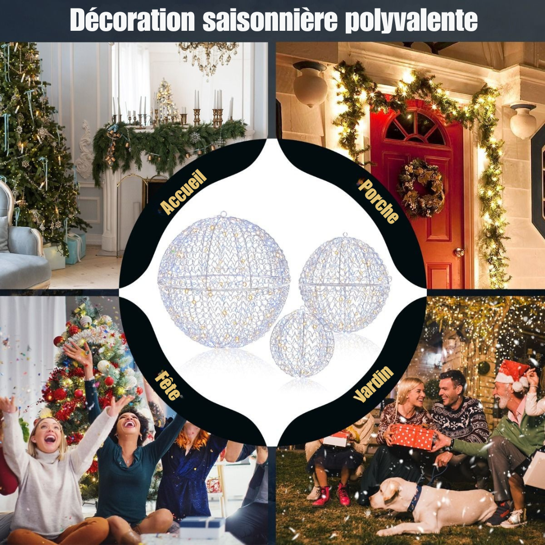 Set de 3 ampoules LED de décoration - Coast - 45 / 30 / 20 cm - Décorations de Noël pour l'intérieur et l'extérieur - Blanc