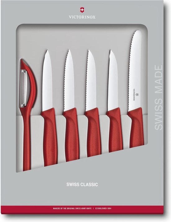 Couteaux à légumes Victorinox Swiss Classic, lot de 6, rouge