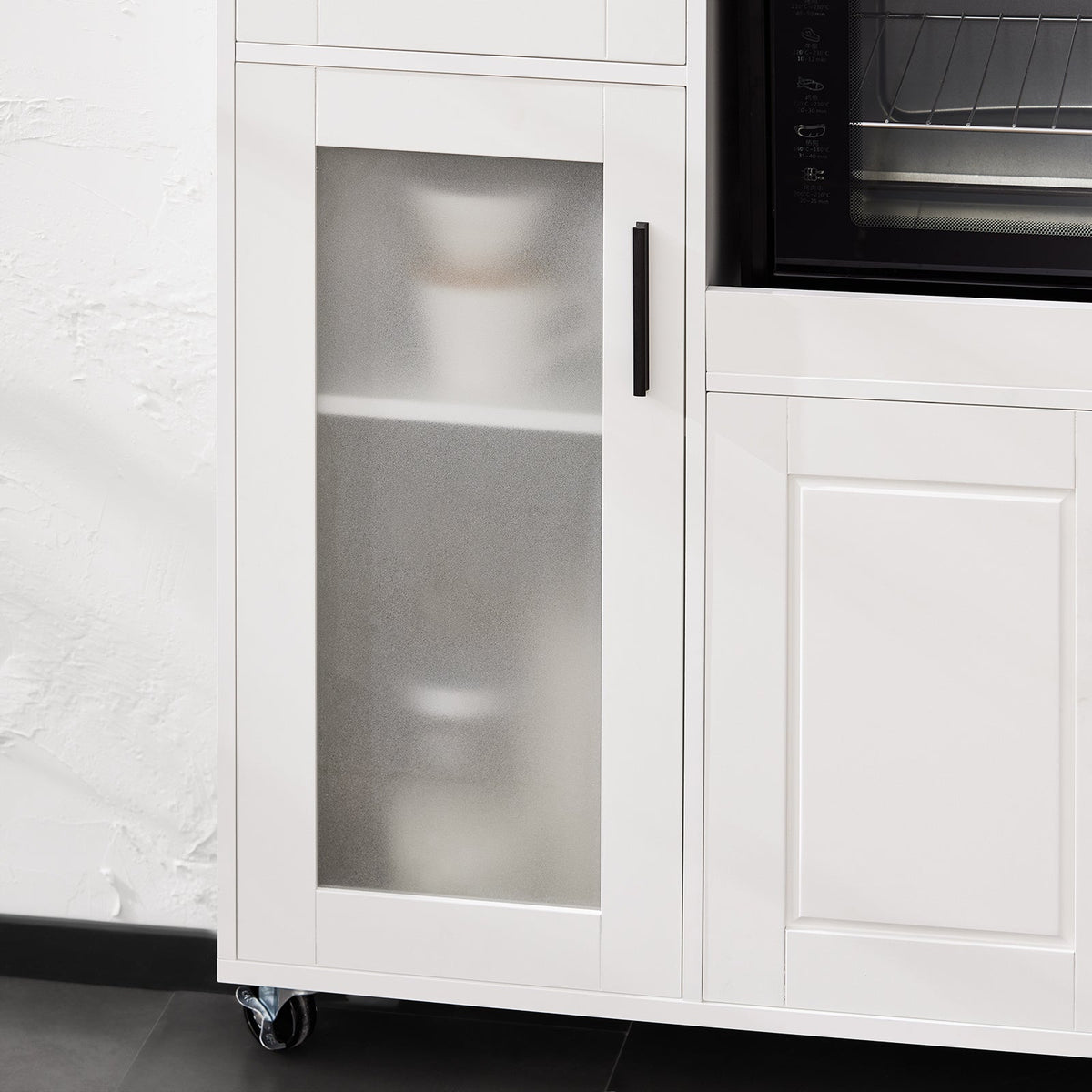 Armoire micro-ondes - SoBuy - Armoire cuisine - 1 tiroir - 3 portes - 89 x 40 x 89 cm - Blanc