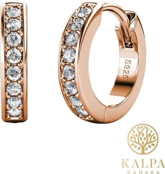 Yolora Boucles d'oreilles enfants avec cristaux Kalpa Camaka - couleur Ros� - plaqué or 18K Ros�
