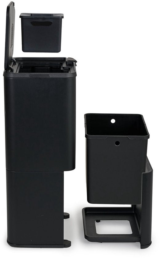 Poubelle Umuzi Cleaning - 70 litres - Noire - Tri sélectif - 41,5,5 x 31,4 x 77,8 cm