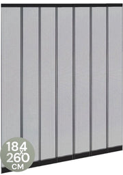 O'DADDY® Fly Curtain Slat Screen - 184x260 cm - Rideau de porte - Porte - Design ajustable - Fibre de verre - Moustiquaire de porte noire