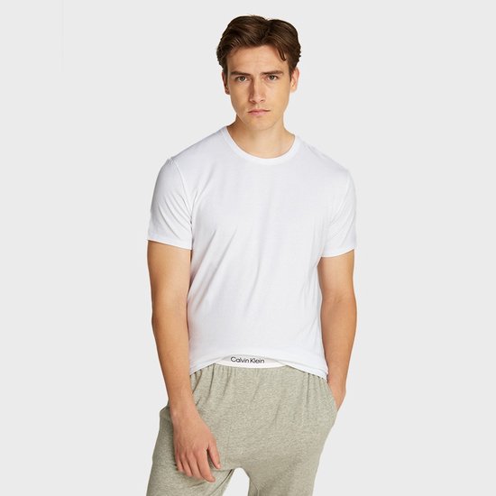 T-shirts Calvin Klein pour homme, col rond, lot de 3, blancs