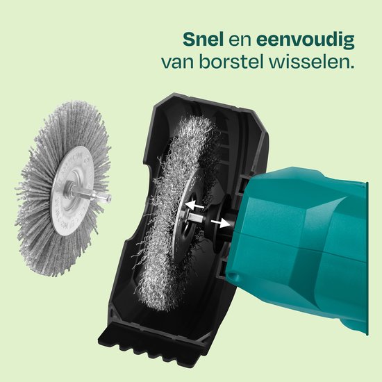Brosse désherbeuse sans fil VONROC 20 V – manche télescopique – brosse en acier et nylon – batterie et chargeur non inclus