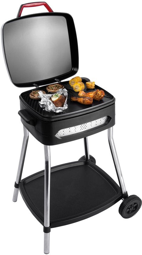 FRITEL barbecue BBQ 3278 - Barbecue électrique / Grill de table - Grande surface de cuisson : 40 x 36 cm - 2 000 W - Plaque amovible + piétement