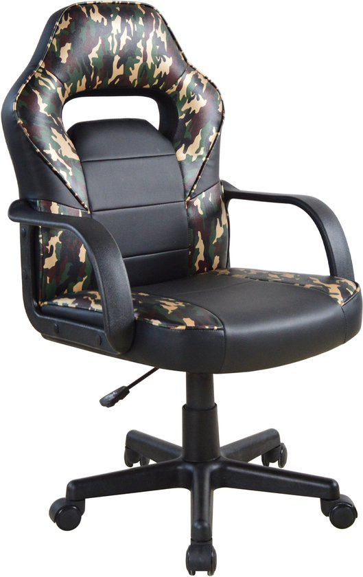 Chaise de jeu Thomas junior - chaise de bureau - réglable en hauteur - camouflage