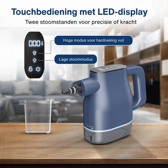 Airsteam S1 Handheld Steam Cleaner - Nettoyeur vapeur puissant de 1350W avec écran tactile - 9 accessoires - Nettoyeur de taches pour canapé, sol et fenêtres - Sécurité enfant - Réservoir d'eau de 400ML