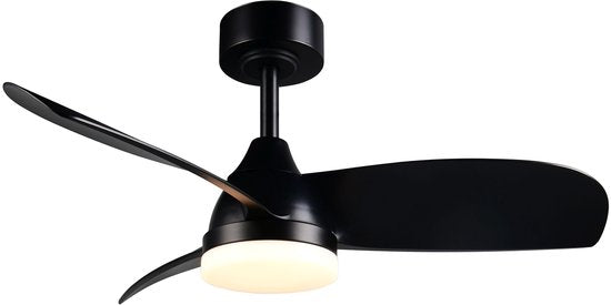 REALITY HELSINKI - Ventilateur - Noir mat - avec 1 x SMD 20 W - Télécommande - Variateur intégré - Couleur de lumière réglable en continu - Intensité réglable à l'aide d'un interrupteur - Non réglable à l'aide d'un variateur externe - Fonction mémoire - M