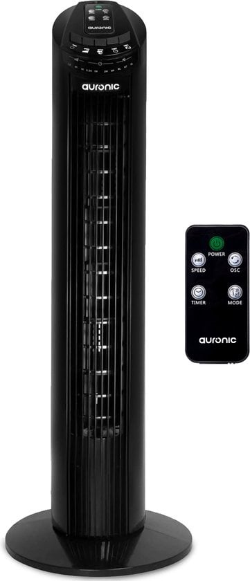 Ventilateur colonne - Auronic 50W – 3 vitesses, 3 modes, télécommande – Silencieux 45 dB – 74 cm