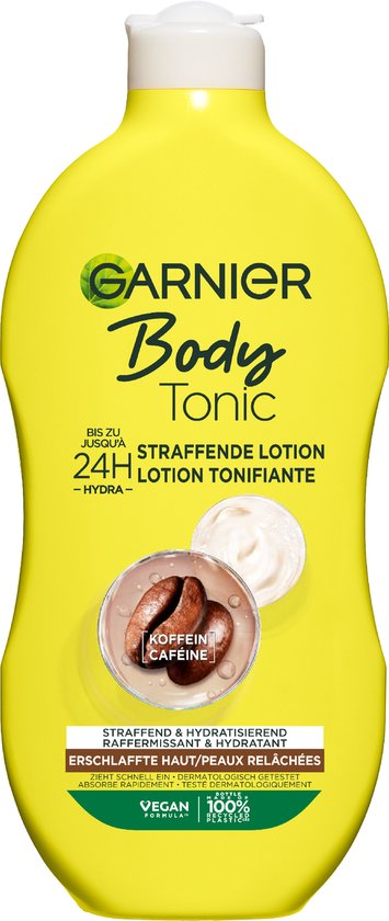 Garnier Body Tonic Lotion raffermissante pour le corps - Hydrate jusqu'à 24 heures - À la caféine - Rend la peau plus ferme et plus lisse - 400 ml