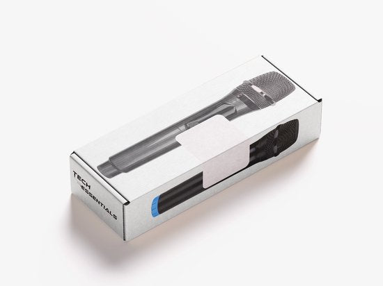 Tech Essentials Microphone sans fil - USB-C rechargeable - Portée extra - Karaoké - ASMR - Studio - Convient à la boîte de fête - Jack 3,5-6,3 mm