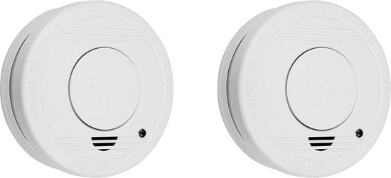 Smartwares 10.048.28 - Détecteur de fumée, lot de 2, 85 dB - Pile d'une durée d'un an, capteur d'une durée de 10 ans - Certifié TÜV - Détecteur d'incendie
