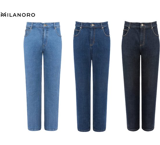Milanoro - Jean stylé pour homme - Noir-bleu - L38 - L30