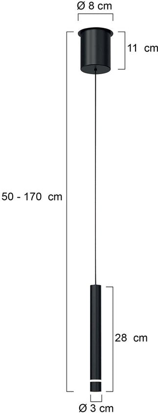 Suspension Volari 4714ZW noire, design, hauteur réglable de 50 à 170 cm, avec des composants métalliques et électroniques, marque Steinhauer