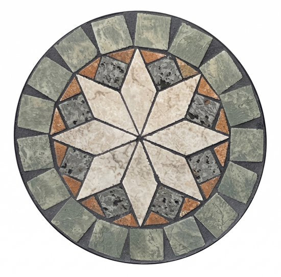 Banc de jardin AXI Margot Mozaïek Ster – Gris/marron – Banc de jardin en métal – 107 x 54 x 92 cm – Banc de jardin pour 2 personnes – Aspect mosaïque – Incrusté de carreaux de céramique – Pour le jardin, la terrasse et le balcon