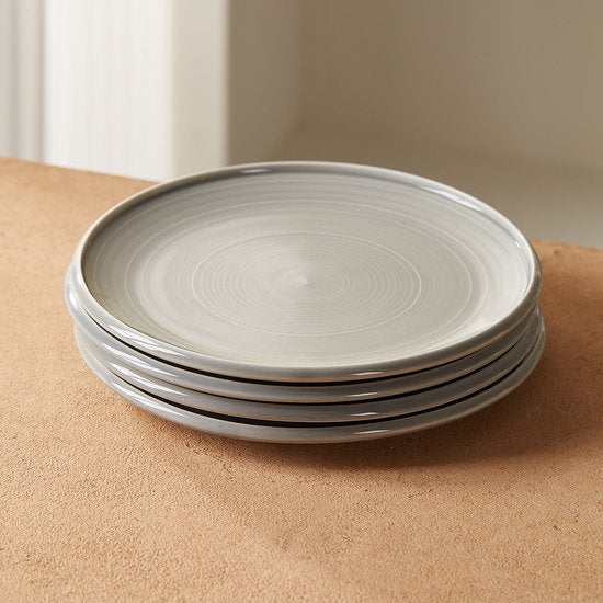Lot de 4 assiettes plates (Ø 21,8 cm / 8,5 pouces), lot d'assiettes, assiettes à petit-déjeuner, assiettes à dessert, service de table pour 4 personnes, convient aux restaurants, à la restauration, aux fêtes, aux réunions de famille, aux banquets et aux p