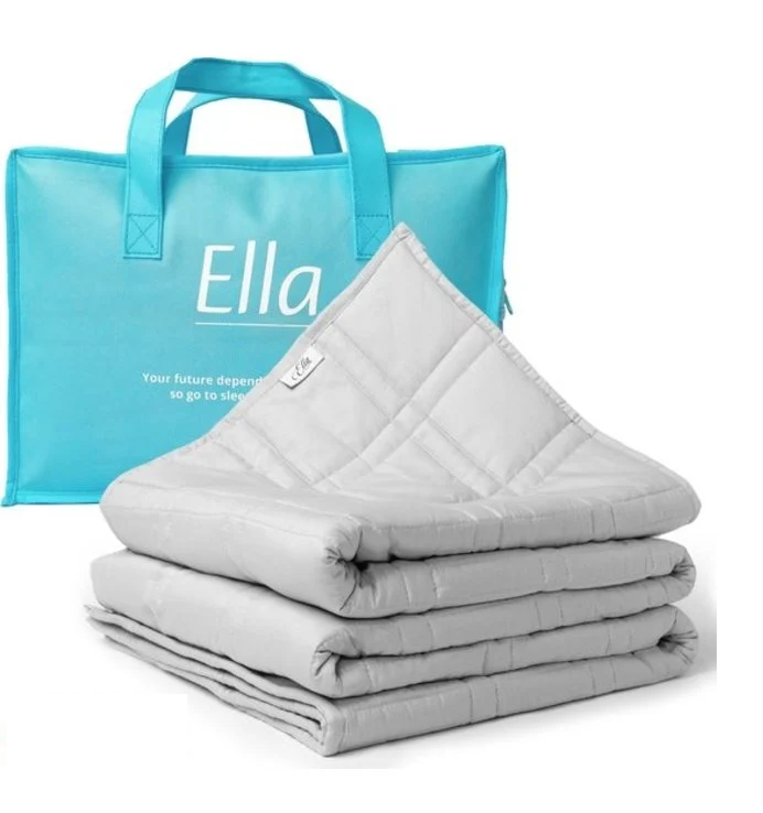 Ella® Couverture lestée 11kg - 150 x 210cm - Couverture lestée - OEKO-TEX Coton - Gris clair
