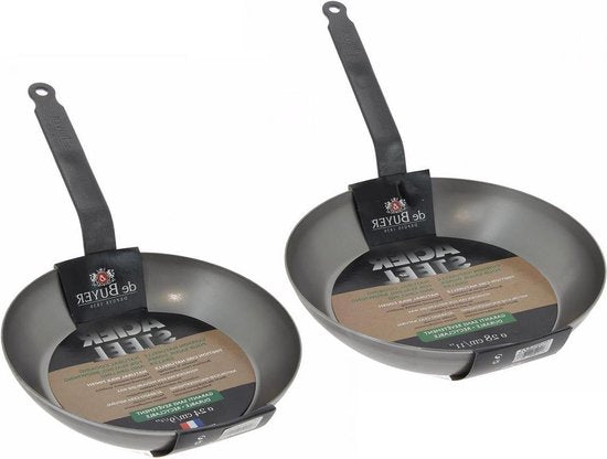 Set de poêles - De Buyer – 24 cm & 28 cm – 2 mm d'épaisseur – Tôle d’acier