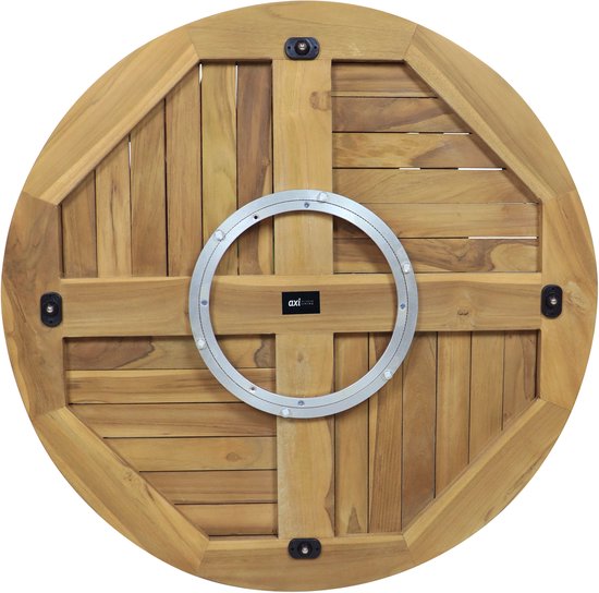 AXI Sari Plateau tournant en teck Ø 80 cm – Lazy Susan – Plateau rond – Plateau de service rotatif – Teck – À poser sur une table – Pour l'intérieur et l'extérieur