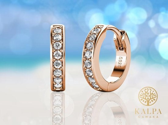 Yolora Boucles d'oreilles enfants avec cristaux Kalpa Camaka - couleur Ros� - plaqué or 18K Ros�