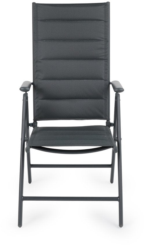 909 OUTDOOR Ensemble de 2 chaises de jardin rembourrées - Pliables - Réglables - Aluminium et polyester - 67 x 56 x 106 cm