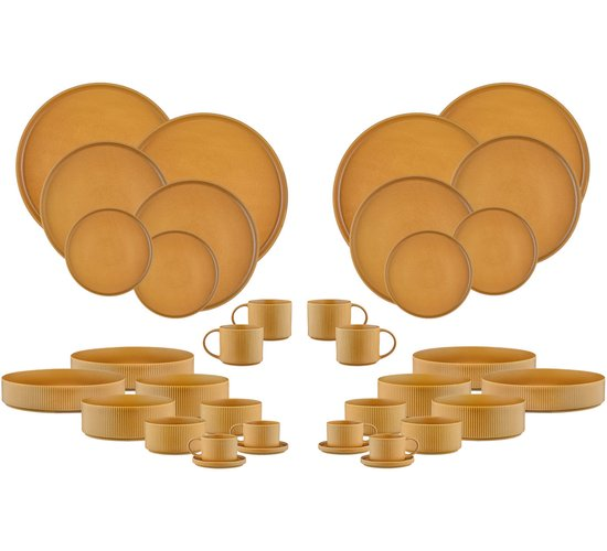 SCANDI Vaisselle complète - 36 pièces - Ochre