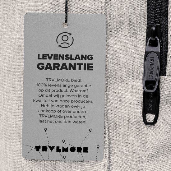 TRVLMORE Sac à dos à vie - Sac à dos avec compartiment pour ordinateur portable de 15,6 pouces - Cartable - Résistant aux éclaboussures - Hommes et femmes - Garçons et filles - 28L - Champagne