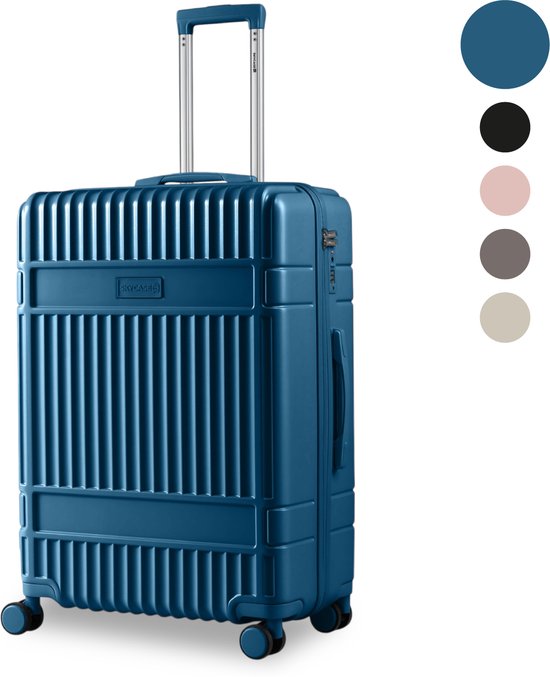 SKYCASES Bagage à main – Classic Heritage – Valise à roulettes légère – Durable – 36 L – Serrure TSA – 55 x 39 x 20 cm – Valise à roulettes pour bagage à main – Roulettes Spinner – Bleu foncé