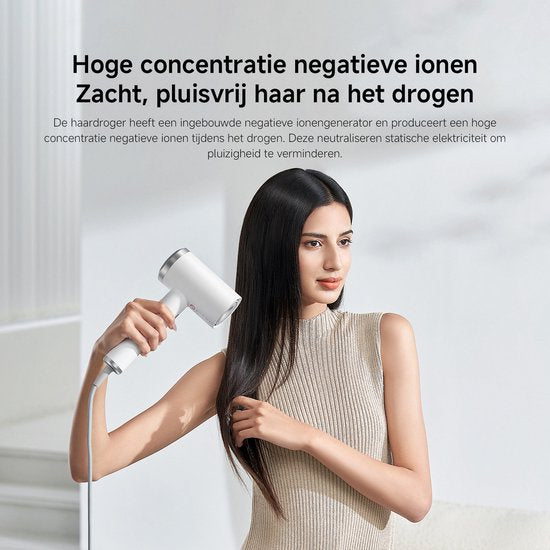 Sèche-cheveux ionique haute vitesse Xiaomi | Sèche-cheveux à séchage rapide | 110 000 tr/min | Protection thermique NTC | Cheveux moins crépus | 400 g