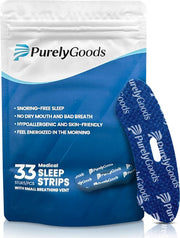 PurelyGoods® Ruban buccal - 33 pièces - Anti-ronflement - Ruban buccal - Myotape - Ruban buccal - Pansements buccaux